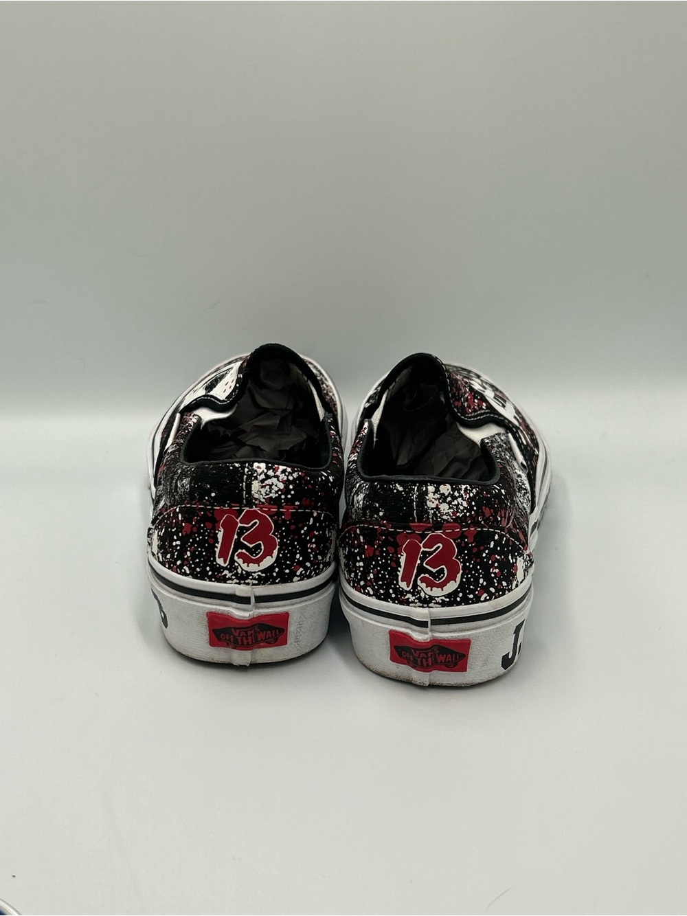 Van’s Black Slip-On Shoes with Glow-In-The-Dark Friday the 13th Design Men’s 7 - Picture 3 of 6